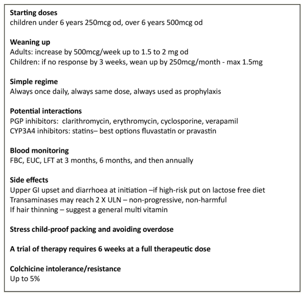Figure 3: Authors’ recommendations for trials of therapeutic dose colchicine